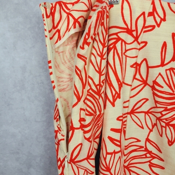 Lane Bryant Linen Cotton Women's‎  orange beige Floral  Skirt Size 24 Plus - Picture 7 of 14